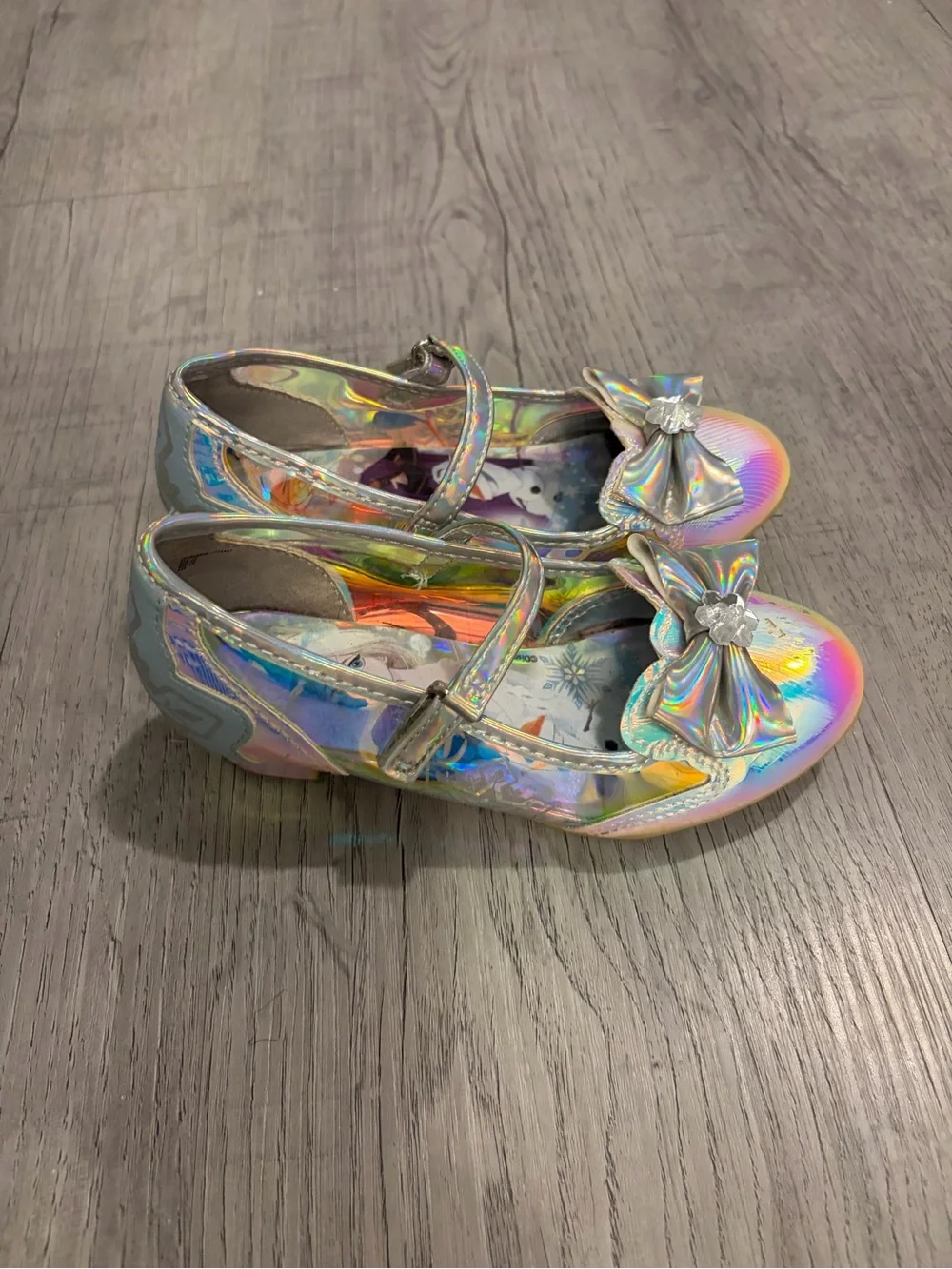 Disney Iridescent Holographic Mary Jane Dress Shoes with Bow